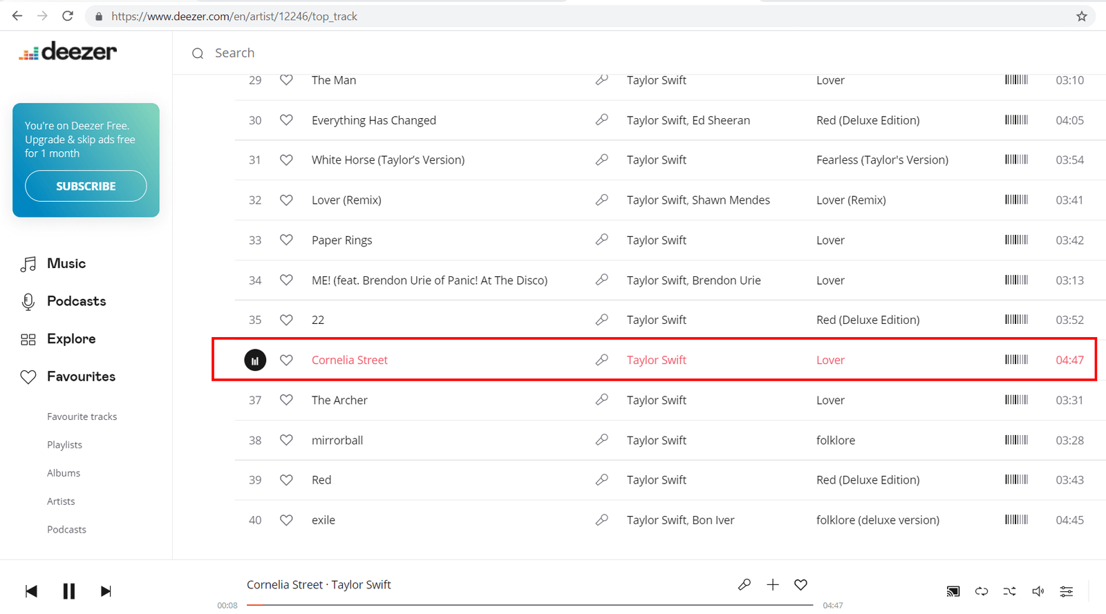 deezer downloader, taylor swift, cornelia street