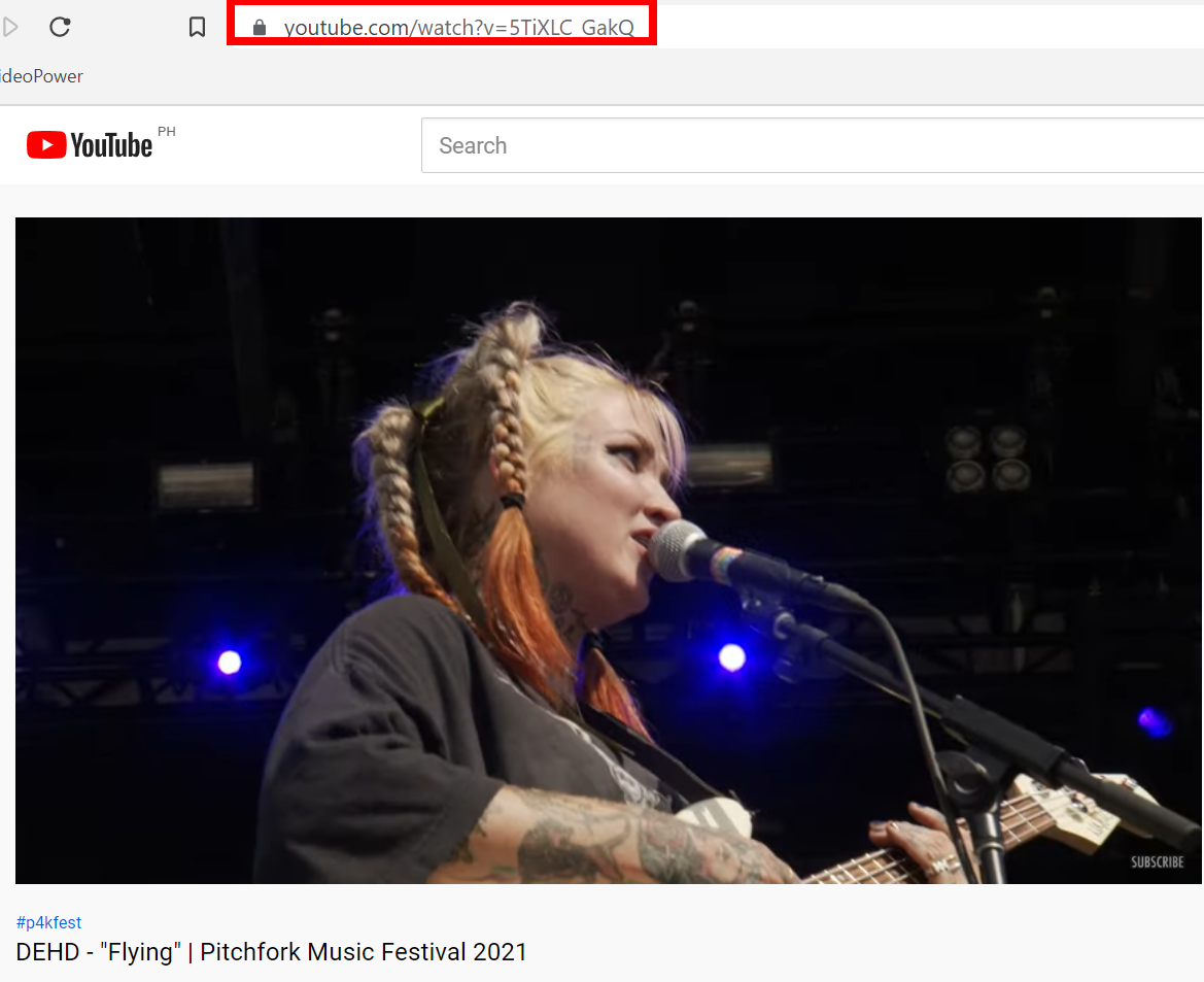 Pitchfork Music Festival, copy the video url