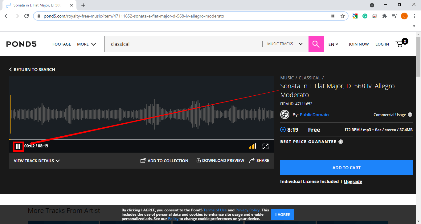 Pond5音楽を保存し、録音を開始します