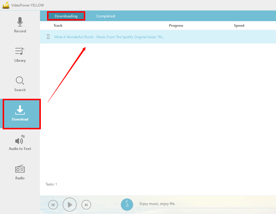 downloading audio, check download process