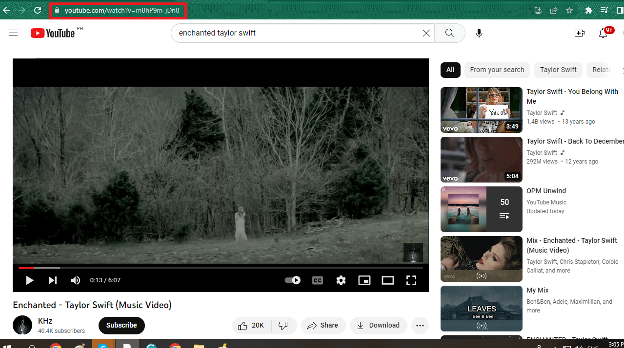 download enchanted taylor swift, copy video url