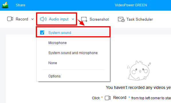 sound, set audio input