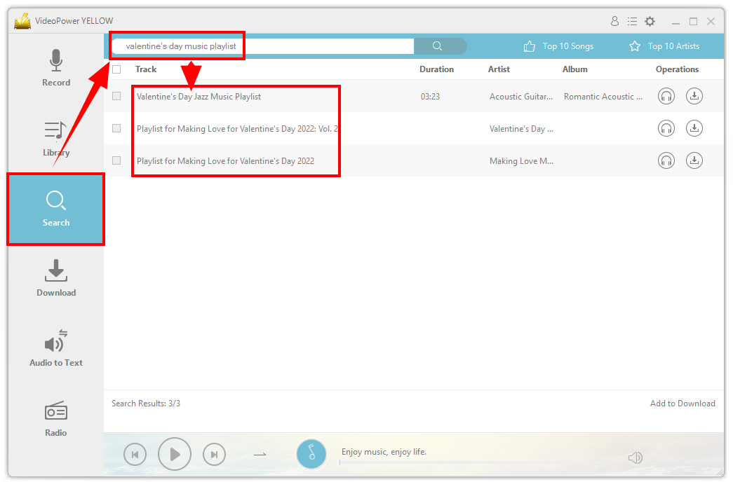 Download Valentine Song, search music