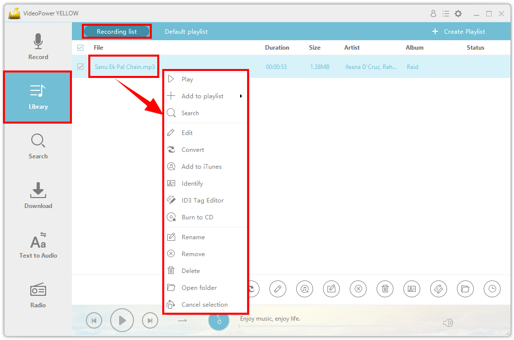 convert gaana, manage file