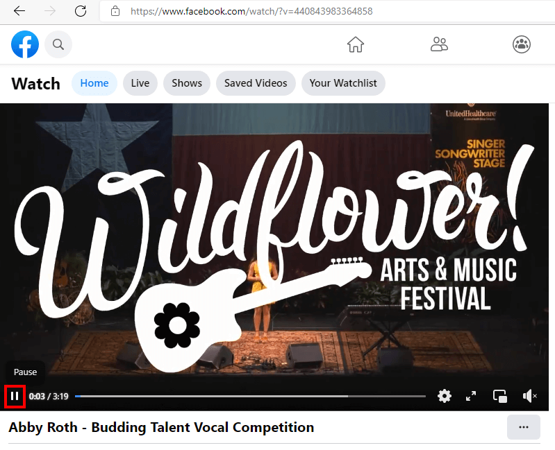 wildflower festival music, begin recording