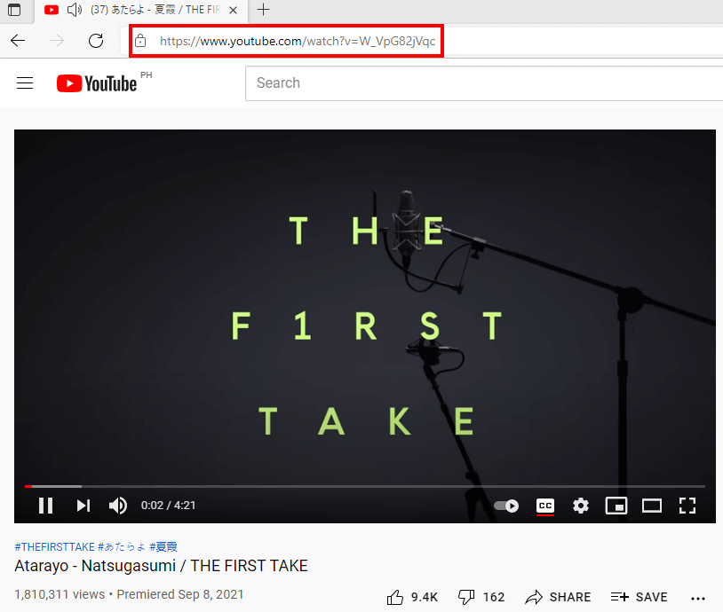 The First Take MP3, copy music’s URL to download